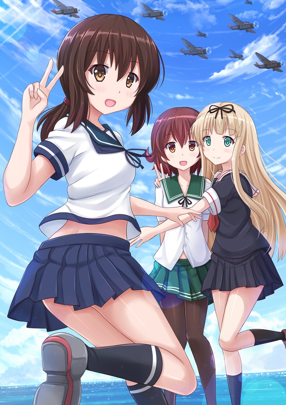 艦隊これくしょん 艦これ 吹雪 夕立 睦月 Kazenokaze 壁紙 Tsundora Com